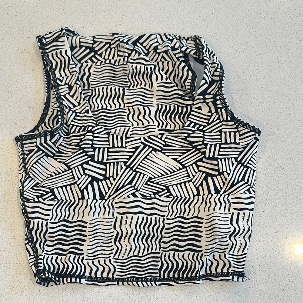 Stance Black and White Graphic Crop Tank Top